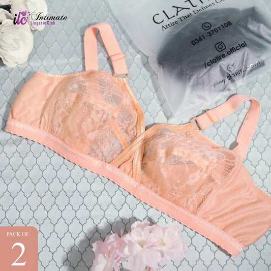 Transparent Cotton Bras โ Pack of 2 | Non-Padded, Non-Wired, Full Net Design